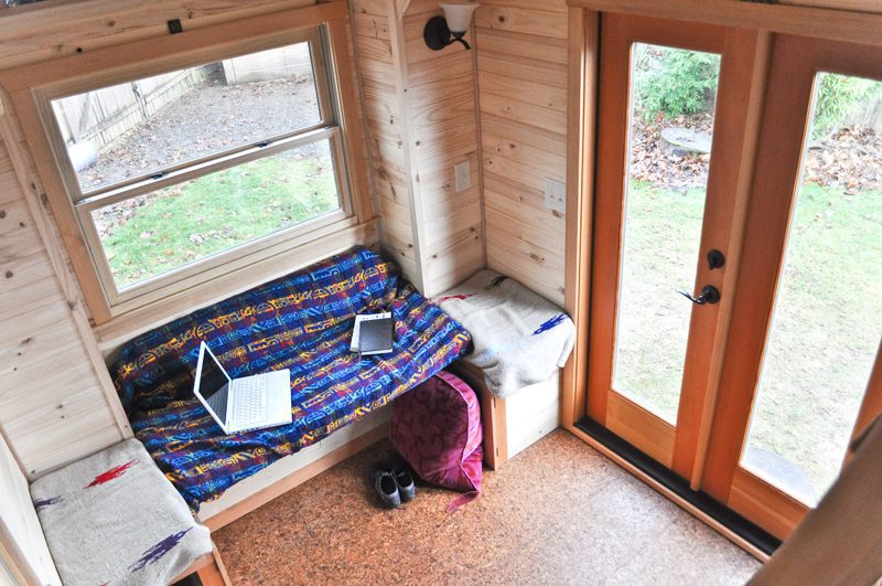 The view from the loft inside Tammy and Logan's Tiny House. photo via PADtinyhouses.com