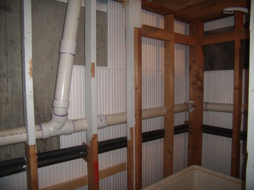 Frozen Walls And Plumbing Obstacles Insofast Continuous Insulation Panels - Framing A Basement Wall Around Drain Pipes